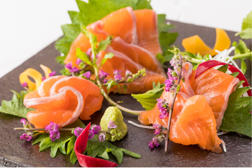 salmon sashimi